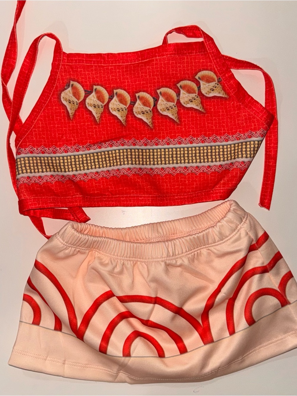 Red and Cream Girls' Two-Piece Costume Set